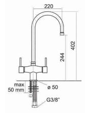 Carica l'immagine nel visualizzatore di Gallery, Rubinetto 3 Vie Drop Per Acqua Depurata (Colore: Cromo) Rubinetti