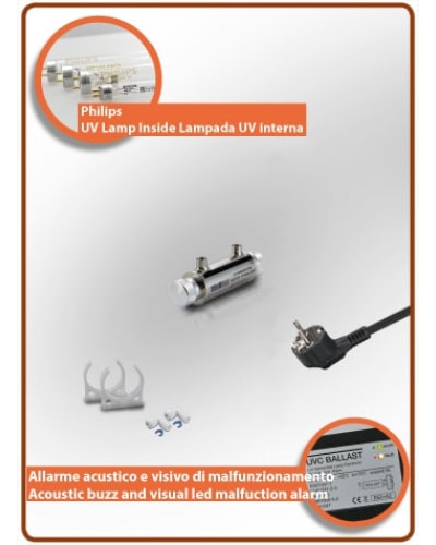 Ultrarays Sistema Uv Completo 4W. 1/4 Lampade
