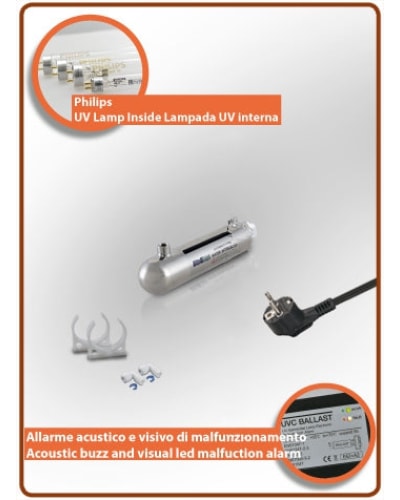 Ultrarays Sistema Uv Completo 6W. 1/4 Lampade