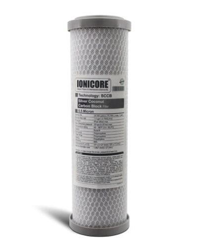 Ionicore | Cartuccia Filtro Carbon Block Al Cocco Batteriostatica 10 (Da 0 5 A Micron) Filtri Acqua